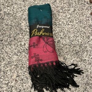 3 for $20 NWT Jacquard Pashmina Scarf in Teal and Pink